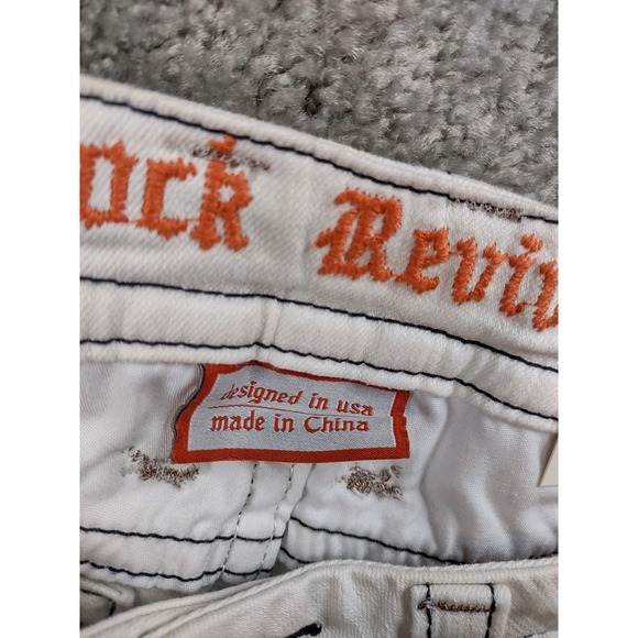Rock Revival NWT Easy Crop Sz 27 White Denim Vivian Jeans Pants - Picture 3 of 12